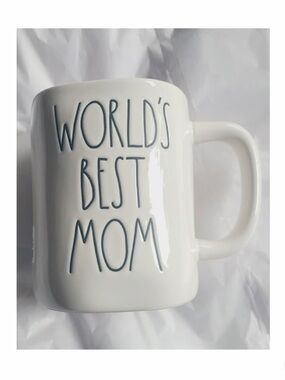 NEW Rae Dunn World’s Best Mom Mug Double Sided Floral Bouquet